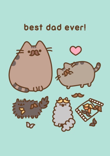 Pusheen Best Dad Ever! Greeting Card